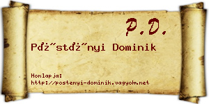 Pöstényi Dominik névjegykártya